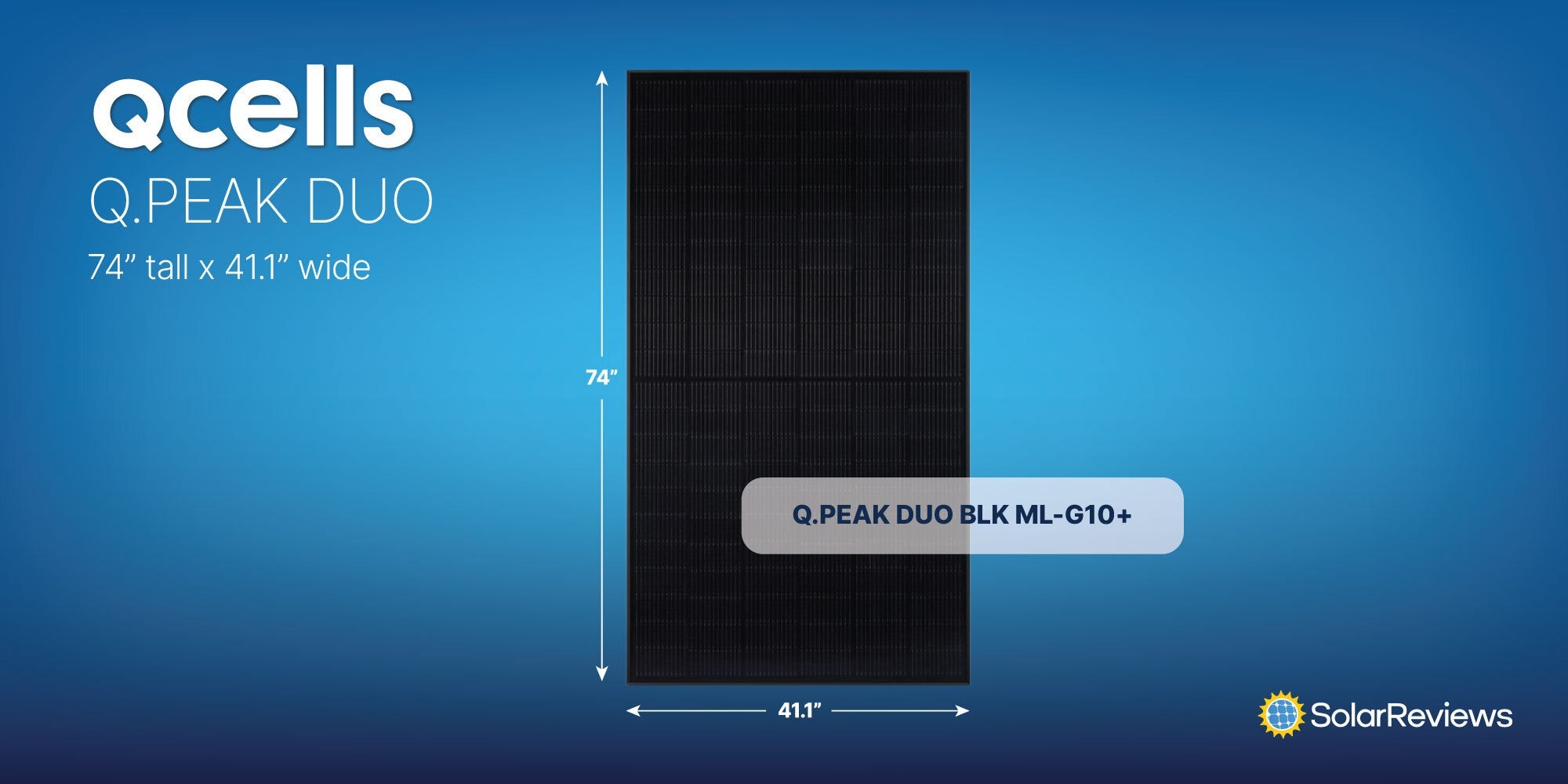 graphic showing dimensions of qcells solar panel